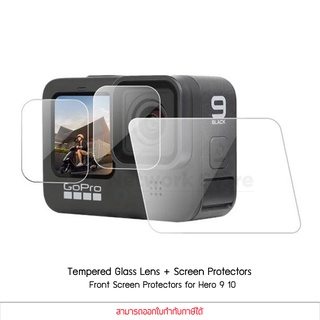 ภาพหน้าปกสินค้าGoPro Hero 9 Hero10 Tempered Glass Protectors ฟิล์มกระจกนิรภัย  ฟิล์มกระจก กันรอย 3 ชิ้น LCD + เลนส์ + จอหน้า ที่เกี่ยวข้อง