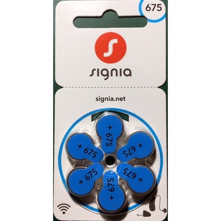 สินค้า ถ่านเครื่องช่วยฟัง Signia 675(สีฟ้า)สดใหม่ ไฟเต็ม ของแท้