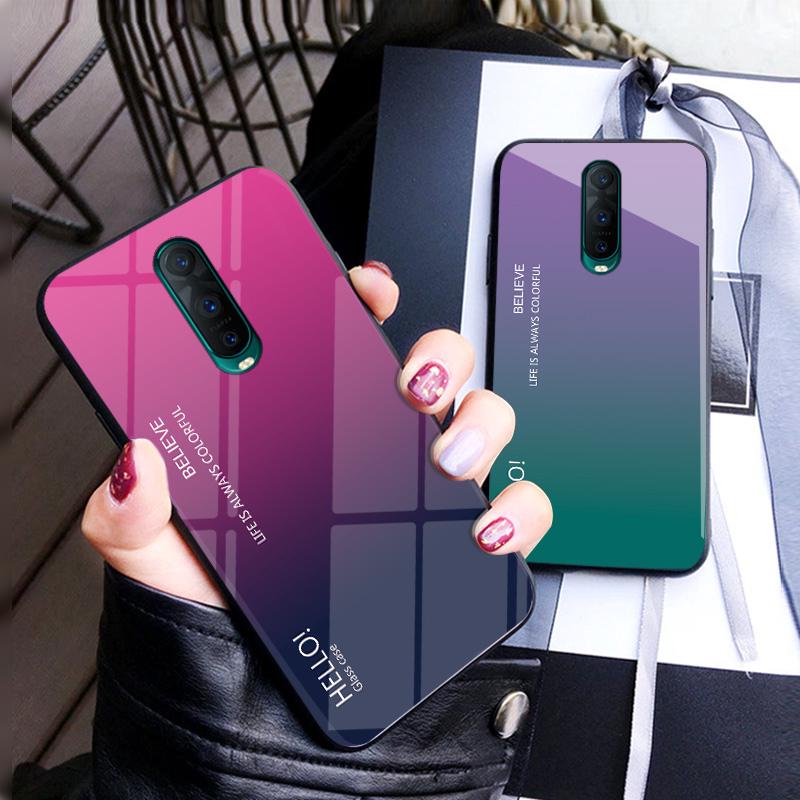 เคสสำหรับ Oppo R17 / R17 Pro Phone Case เคสหนังหรูหราไล่โทนสี