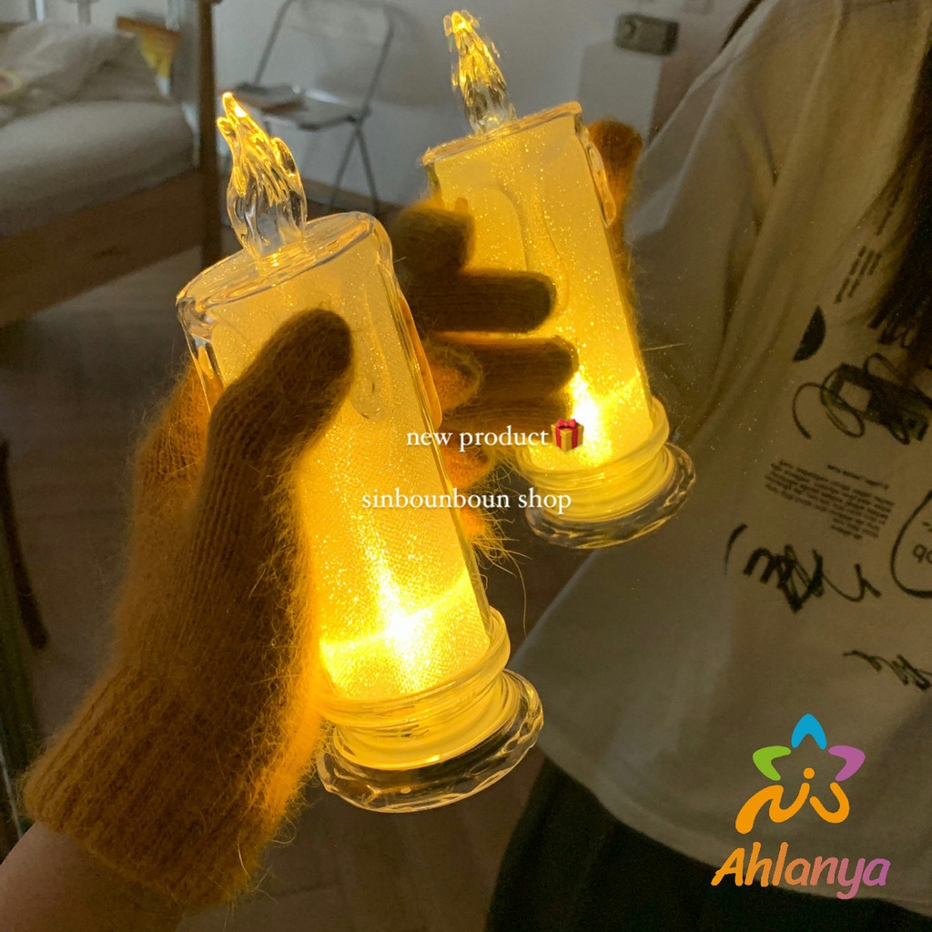 ahlanya-โคมไฟเทียน-led-รูปเทียน-ไฟกลางคืน-โคมไฟตั้งโต๊ะ-led-light