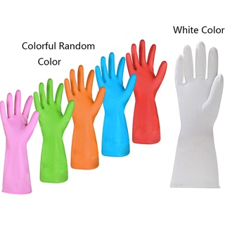 ถุงมือซิลิโคน กันลื่น สีขาว หลากสี สุ่มสี สําหรับทําความสะอาด 1 คู่