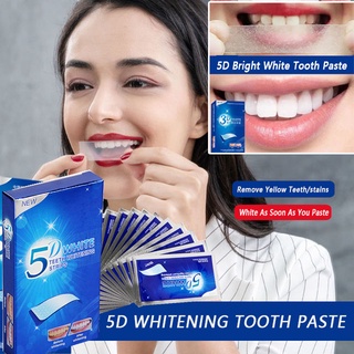 (14 ชิ้น) อัพเกรด 5D แผ่นฟอกฟันขาว Whitening แผ่นแปะฟันขาว ช่วยให้ฟันขาว ลดคราบเหลือง