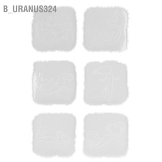 B_uranus324 Coaster Mold DIY Production 6 Shape Molds Fine Workmanship Light Weight Silicone