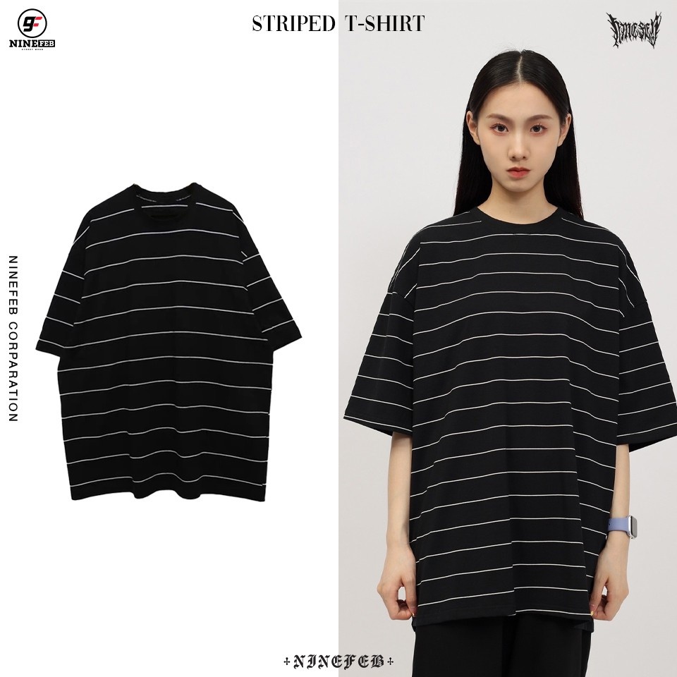 ลดล้าง-stock-9feb-striped-t-shirt-แขนสั้น-พร้อมส่ง