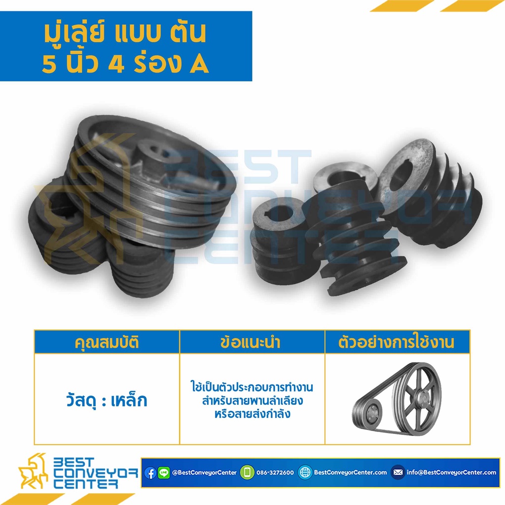 มู่เล่ย์-4-ร่อง-a-b-แบบตัน-pulley-ขนาด-3-8-นิ้ว