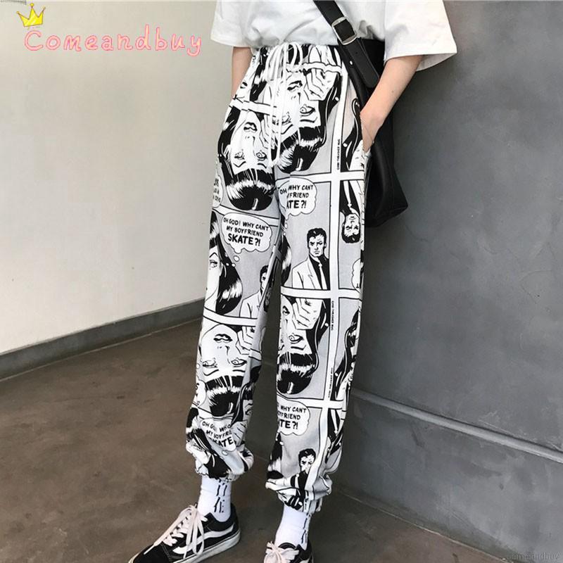 🌱Comeandbuy🙋กางเกงกีฬาขายาว ทรงหลวม เข้ากับทุกการแต่งกาย สไตล์เกาหลี ฮิปฮอป สําหรับผู้ชาย และผู้หญิง