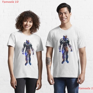 เสื้อยืดผ้าฝ้ายพิมพ์ลายขายดีLost In Space Robot- Galaxy Silhouette Essential T-Shirt เสื้อยืดพิมพ์ลาย เสื้อยืดผู้หญิง เส