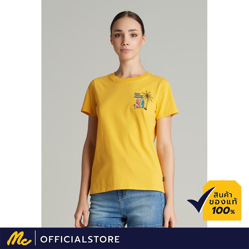 mc-jeans-เสื้อยืดแขนสั้นผู้หญิง-เสื้อยืด-สีเหลือง-ผ้านุ่ม-ใส่สบาย-ไม่ระคายเคืองผิว-mtsz538