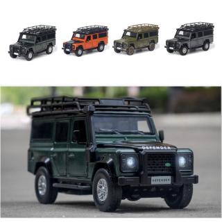 1:32 Land Rover Defender SUV โมเดลรถยนต์อัลลอย มีเสียง และไฟ ของเล่นสําหรับเด็ก