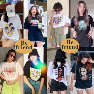 ลด 75.-  ใส่โค้ด BEFOCT1  เสื้อยืด oversize "ลายการ์ตูน looney คนแคระ pooh " อก42-44