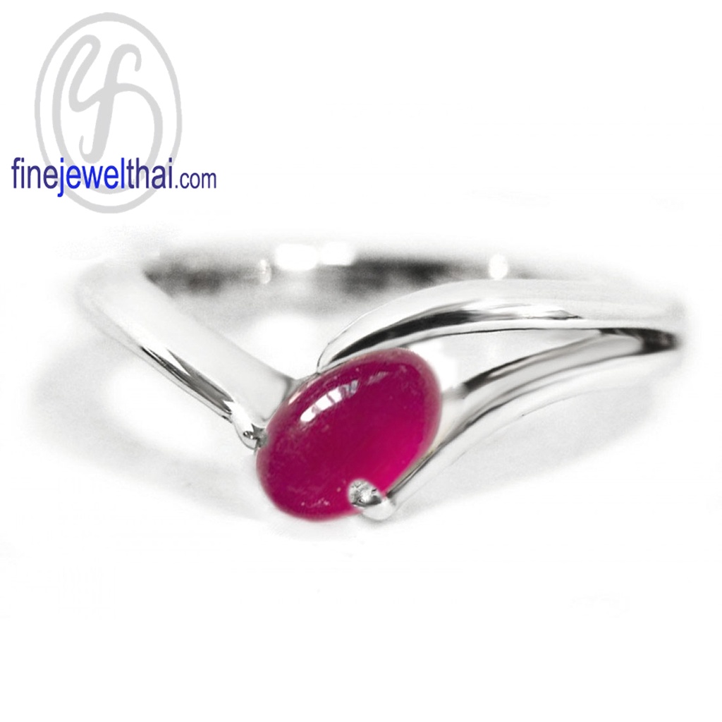 finejewelthai-แหวนทับทิม-ทับทิม-แหวนพลอย-แหวนเงินแท้-พลอยประจำเดือนเกิด-ruby-silver-ring-birthstone-r1100rb-cb
