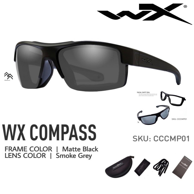 แว่นตา-wileyx-แท้-รุ่น-compass-รุ่นที่มีโฟมกันลมที่สามารถถอดได้-สำหรับใช้งานในที่มีฝุ่นละอองสูง