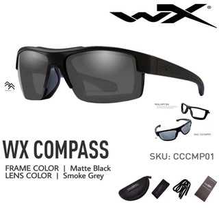 แว่นตา WileyX แท้ รุ่น COMPASS รุ่นที่มีโฟมกันลมที่สามารถถอดได้ สำหรับใช้งานในที่มีฝุ่นละอองสูง
