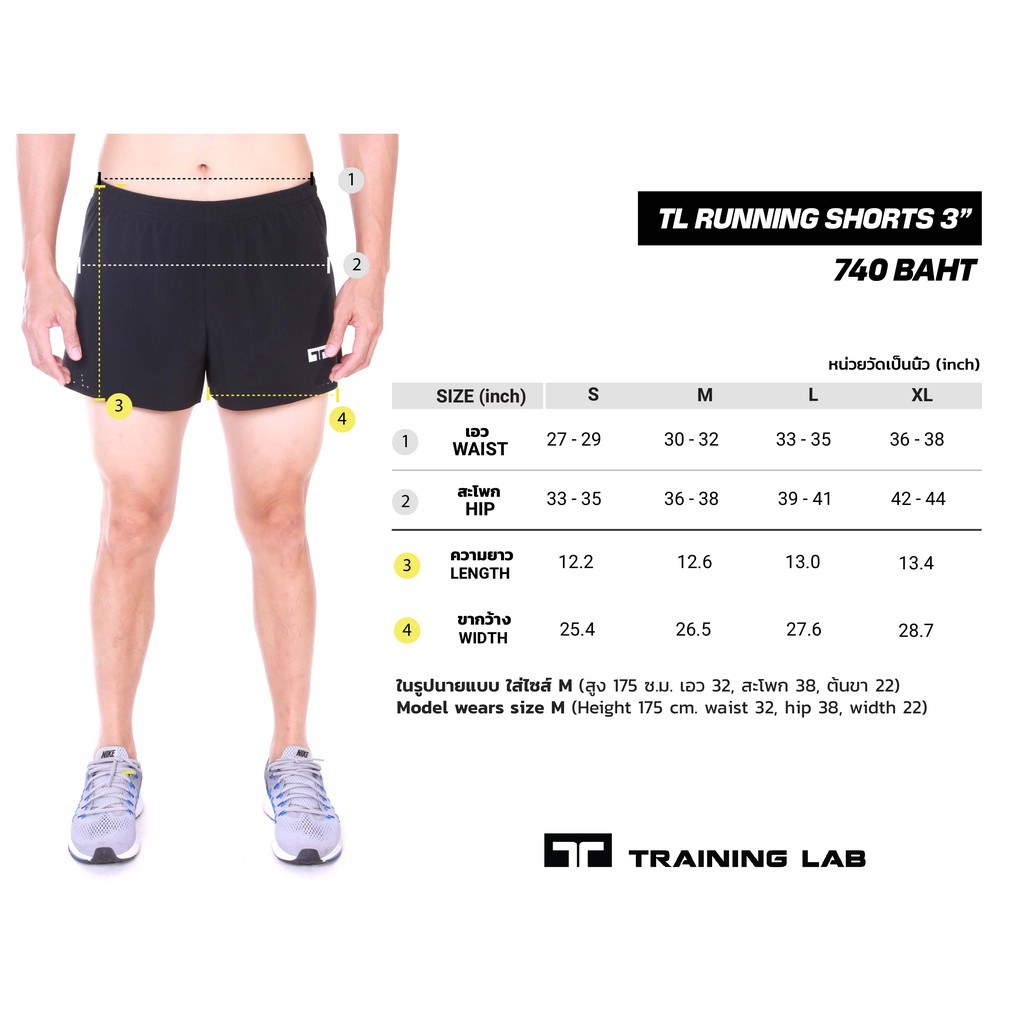 ภาพหน้าปกสินค้าTL Running Shorts 3 กางเกงวิ่งขาสั้น รุ่น 3 แบบมีซับใน จากร้าน traininglab_thailand บน Shopee