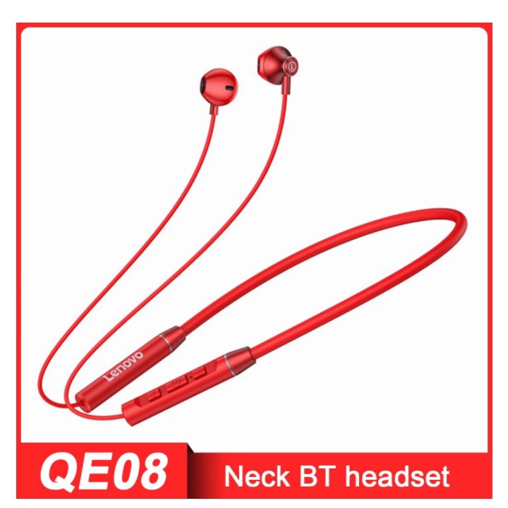 ภาพหน้าปกสินค้าLenovo หูฟัง QE08 Bluetooth 5.0 Headphone Wireless IPX5 Waterproof หูฟังบลูทูธ สำหรับออกกำลังกาย หูฟังบลูทูธไร้สาย จากร้าน mpx33 บน Shopee