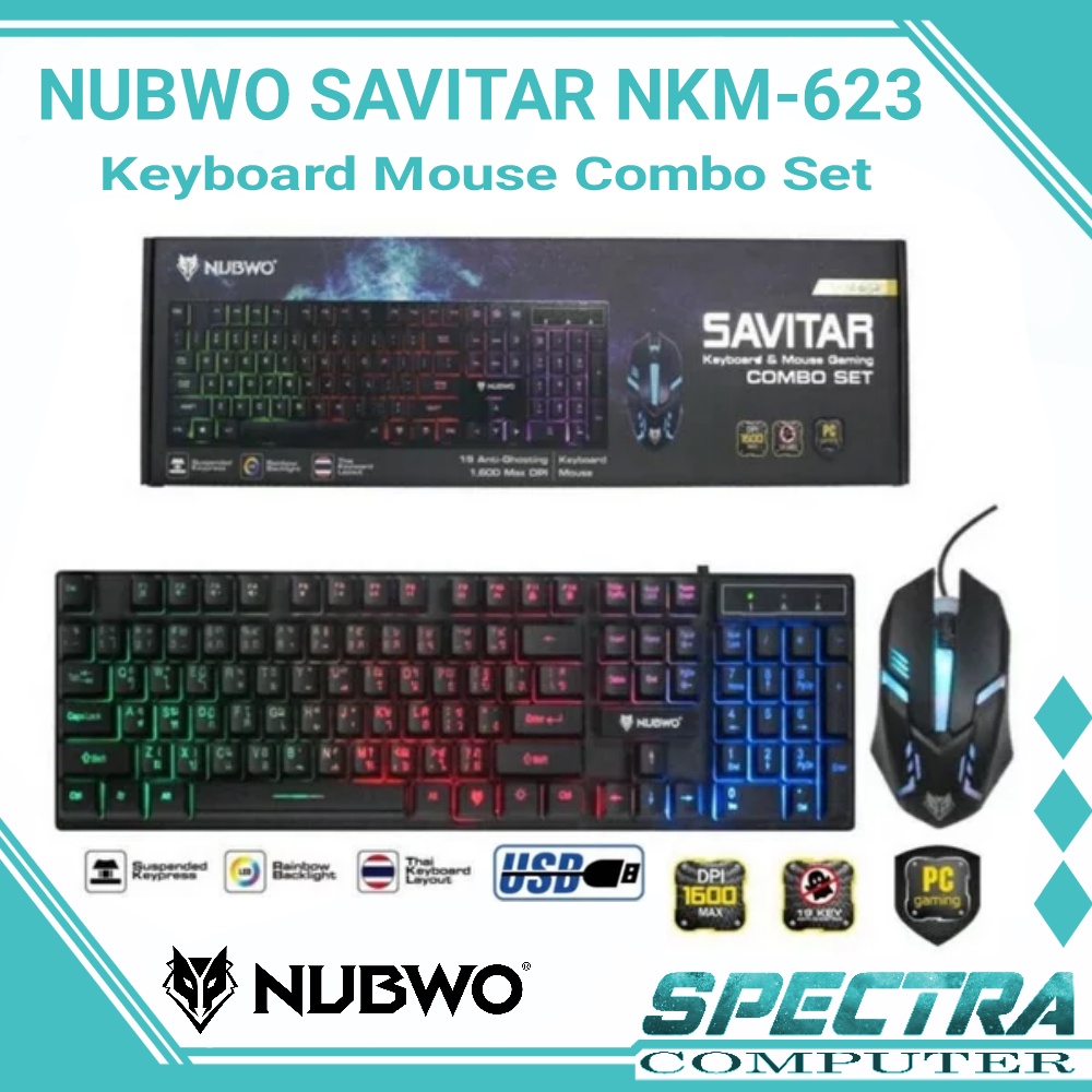Nubwo Saviour NKM-623 RGB Gaming Mouse Keyboard Combo Package | Shopee ...
