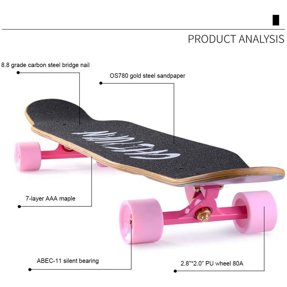 skateboards-dancing-ผ่าน-freestyle-สเก็ตบอร์ด-xtreme-cruiser-maple-drop-longboard-สเก็ตบอร์ดครบชุด