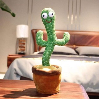 ❈◕Dancing Cactus Plush Shake Swing Toy with Song Dance Children Early Education Gift Knitted Stuffed Toys