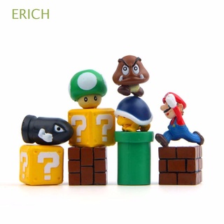 Erich โมเดลฟิกเกอร์ Pvc ลายการ์ตูน Super Mario Bros. ของเล่นสําหรับเด็ก 10 ชิ้น