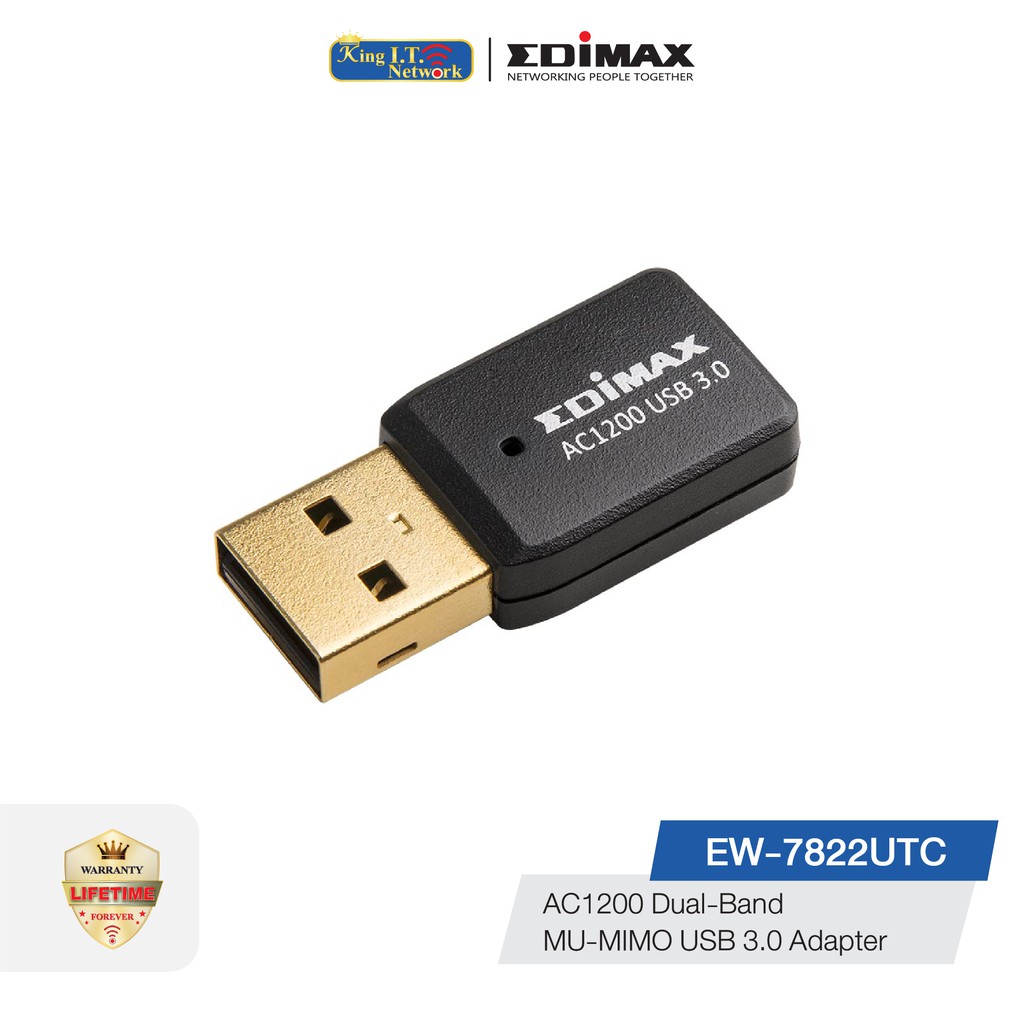 ภาพหน้าปกสินค้าEDIMAX (EW-7822UTC) AC1200 Dual-Band MU-MIMO USB 3.0 Adapter จากร้าน kingitnetwork บน Shopee