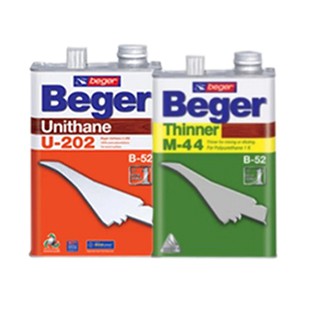 Beger ยูนีเทนU-202+ทินเนอร์M44ขนาดเเกลอน  ทาพื้นไม้ภายใน ทาเคลือบแก้วฟิล์มแข็งแกร่ง ทนทานนานกว่า 15ปี