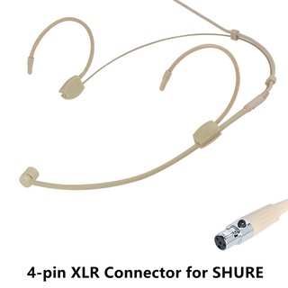 SHURE 【5Stars-Music】ชุดหูฟังไมโครโฟน Xlr 4-PIN สีเบจ