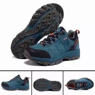 Merrto รองเท้าหนังแท้เกรดพรีเมี่ยม กันน้ำ สำหรับเดินป่า ปีนเขา รุ่น 8632 (สีฟ้า)