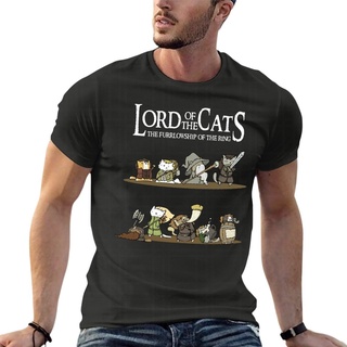 5xye 【พร้อมส่ง】เสื้อยืดแขนสั้น พิมพ์ลาย Lord Of The Cats The Furrlowship Of The Ring โอเวอร์ไซซ์ สไตล์สตรีท สําหรับผู้ชา