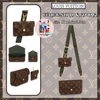 Louis Vuitton  หลุยส์วิตตอง Set 2 ชิ้น / กระเป๋าสะพายข้าง / กระเป๋าถือ  / กระเป๋าใส่เหรียญ/กระเป๋าถือ FÉLICIE STRAP &amp; GO