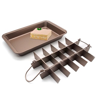 ┇✱1PC Non-Stick Carbon Steel Baking Pan Creative Chocolate Cake Mold Home Kitchen Thick Square Lattice Molds Baking Tool