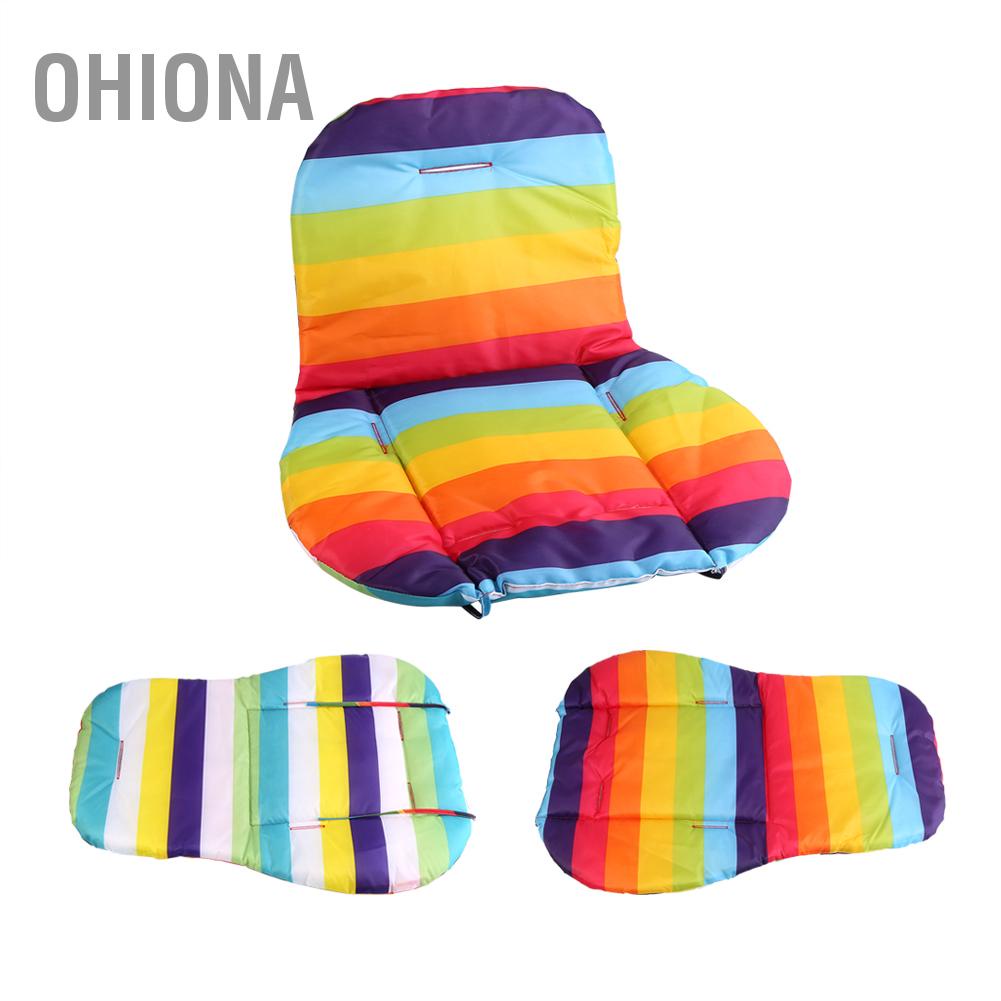 universal-waterproof-soft-baby-stroller-cushion-rainbow-striped-liner-car-seat