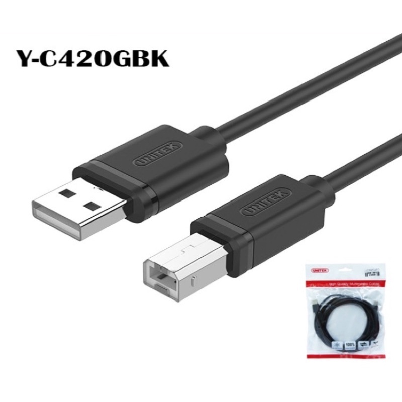 ภาพหน้าปกสินค้าUNITEK Y-C430GBK (1M),(3M),(5M)USB 2.0 AM To BM Cable จากร้าน sunantasriharun บน Shopee