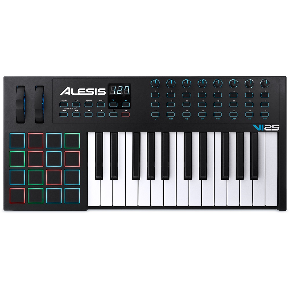 จัดส่งทุกวัน-alesis-vi25-คีย์บอร์ดใบ้-midi-keyboard-controller