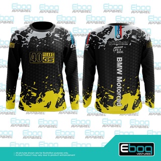 เสื้อยืดแขนยาว ผ้าไมโครไฟเบอร์ พิมพ์ลาย BMW GS 40 Years Eboq sublimation BMW 40 Years GS พลัสไซซ์ ขนาดใหญ่ 02