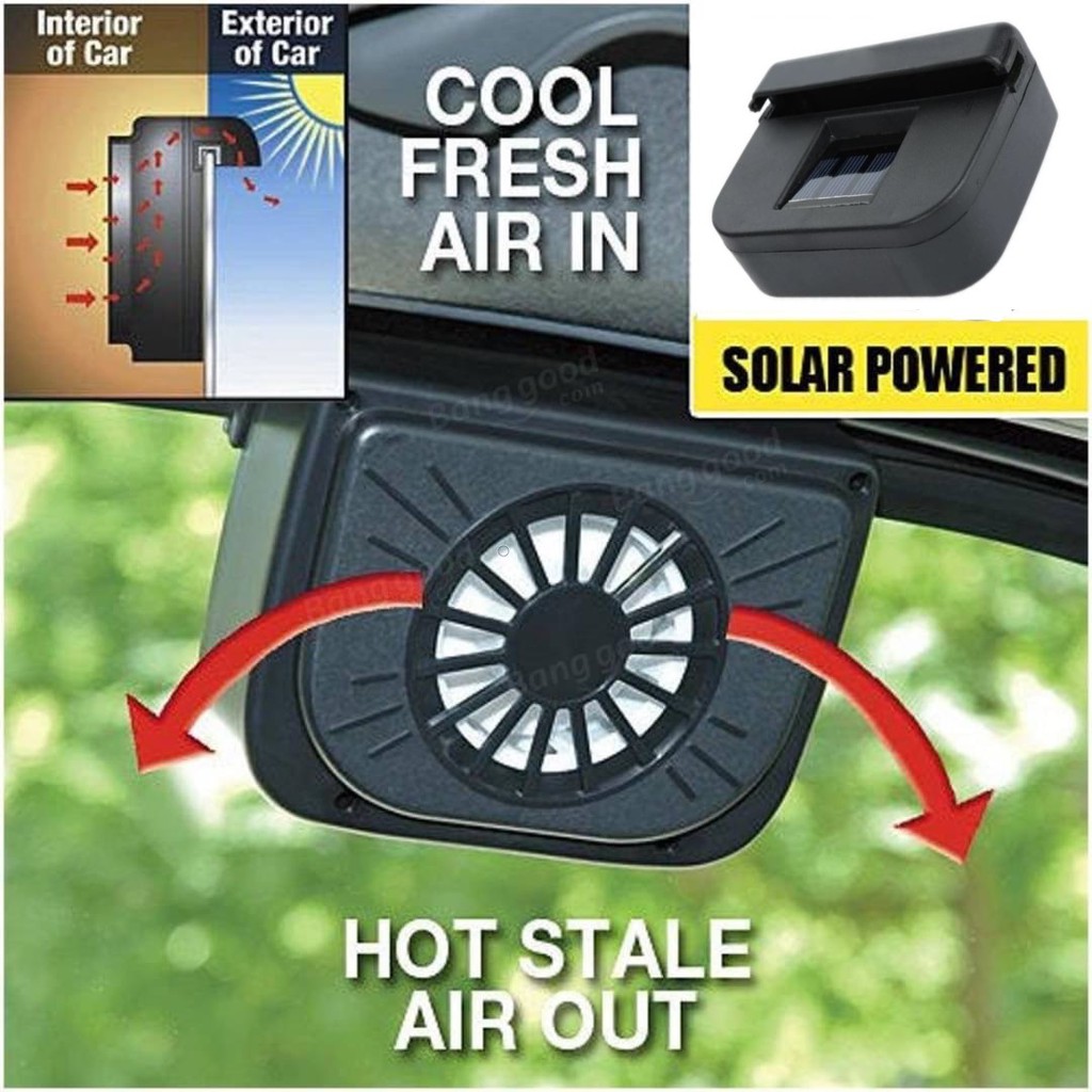 Solar powered store car cooling fan