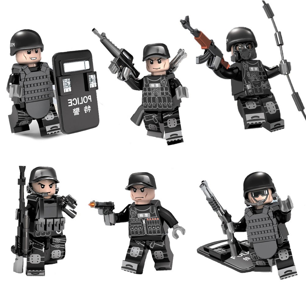 เลโก้ตำรวจพิเศษชุดของเล่นตุ๊กตาของเล่นเลโก้อิฐของเล่นชุดตำรวจเมืองกองโจรทหารกองกำลังสร้างบล็อก-3-years-ขึ้นไปของเล่นเด็กเข้ากันได้กับทุกยี่ห้อ