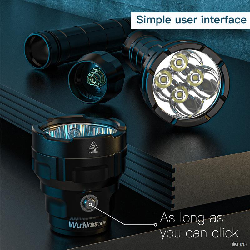 Torcia Subacquea Wurkkos DL70 - 13.000 Lumen, 4 LED XHP50.2, Impermeabile 100m, Con Batterie - Foto 13