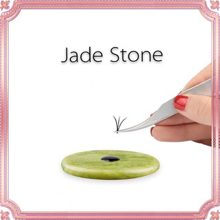 1PCS Round Jade Stone Natural Beautiful Jade Eyelash Extension Glue Adhesive Pallet Pad for Fake Eye Lash Holder Tool