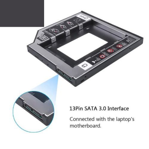 second-hdd-caddy-sata-9-5-mm-อุปกรณ์แปลงช่องใส่ซีดีเป็นช่องใส่harddisk-ภายใน-ตัวที่สอง-แบบ-9-5mm-สำหรับโน๊ตบุ๊ค-ตัวบาง