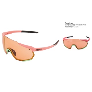 100% Racetrap Sunglasses (Matte Washed Out Neon Pink) (Persimmon