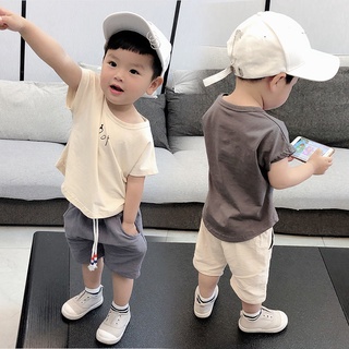 ชุดเด็กผู้ชาย สูทแขนสั้นเด็ก 1-3 ขวบรุ่นใหม่เกาหลีทูพีซ
