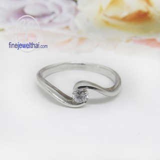 Finejewelthai แหวนเพชร-แหวนเงิน-เพชรสังเคราะห์-เงินแท้-แหวนหมั้น-แหวนแต่งงาน-Diamond CZ-Silver-Wedding-Ring - R1188cz