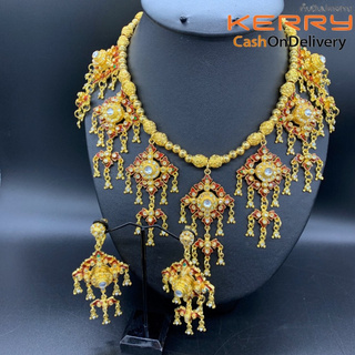 Thai jewellery ชุดเครื่องประดับสตรีไทย จี้คริสตัล สำหรับการเฉลิมฉลองวันหยุด jewelry set