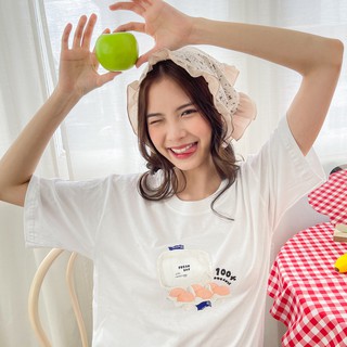 Live132# เสื้อขาว “FreshDay” S-XXL อก 32-50 สไตล์เกาหลี Dream Big Tshirt โอเวอร์ไซน์ สาวอวบใส่ได้ สีขาว คอกลม เเฟชั่น