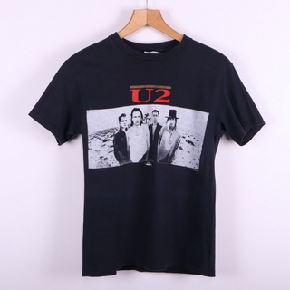 tshirtเสื้อยืดคอกลมฤดูร้อน1987 U2 เสื้อยืดลําลอง แขนสั้น พิมพ์ลาย The Joshua Tree Tour สไตล์วินเทจ ไซซ์ M สีดําSto4XL
