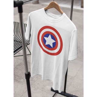 เสื้อยืด Unisex รุ่น Captain America T-Shirt สวยใส่สบายแบรนด์ Khepri 100%cotton comb รีดทับลายได้เลย ไม่ยืดไม่หดไม่ขุย