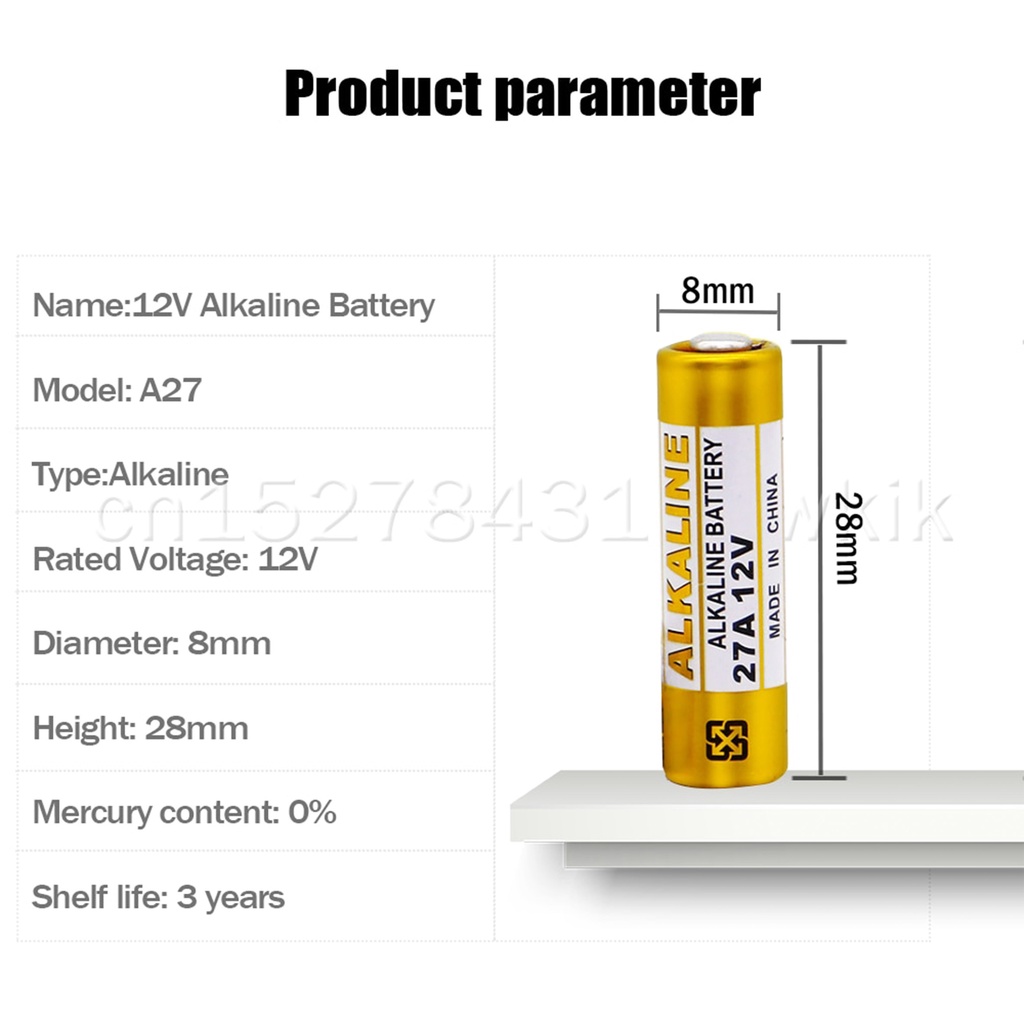 ถ่านประตูรีโมท-23a-27a-อัลคาไลน์-ขนาด12v-ลอตใหม่-ไฟแรง-ขายยกแผง-12v-alkaline-battert