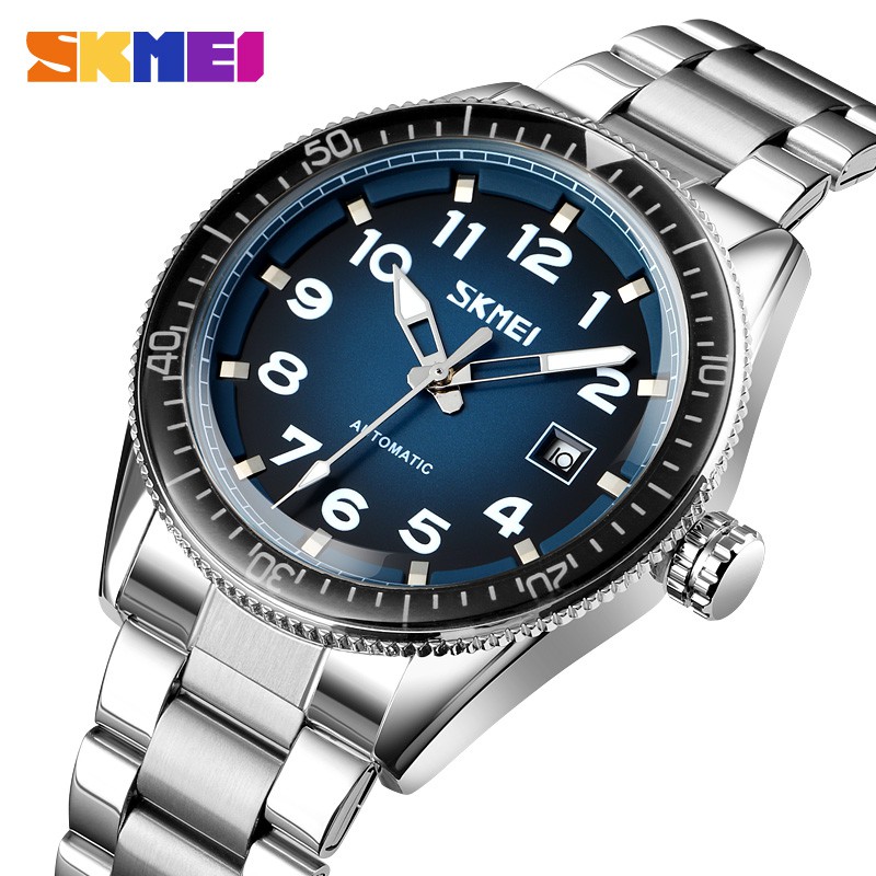 skmei-นาฬิกาข้อมืออัตโนมัติ-สายสแตนเลส-กันน้ํา-สไตล์ทหาร-แบรนด์หรู-แฟชั่นนักธุรกิจ-สําหรับผู้ชาย