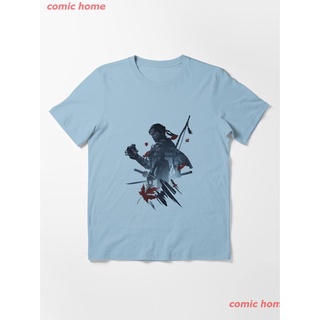 2022 Samurai Of Tsushima Jin Sakai Essential T-Shirt เสื้อยืด ดพิมพ์ลาย เสื้อยืดผ้าฝ้าย คอกลม cotton แฟชั่น discount Uni