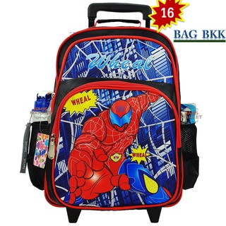 สินค้า BAG BKK กระเป๋าสะพายมีล้อลาก Wheal สะพายหลังกระเป๋านักเรียน 16 นิ้วรุ่น Spider Man F8526-16